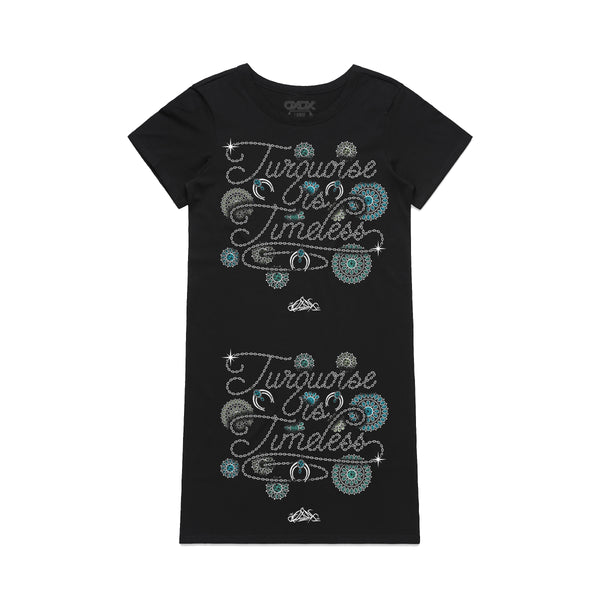 Turquoise is Timeless Women's Black Dress – OXDX Clothing