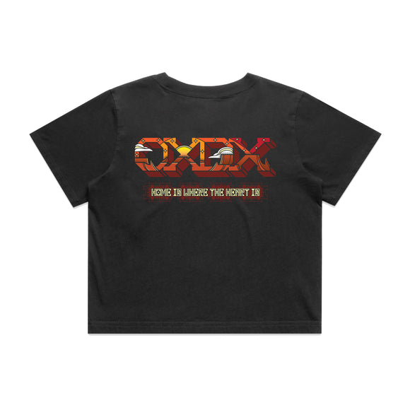 Home Sunset Women's Crop Top (Faded Black)